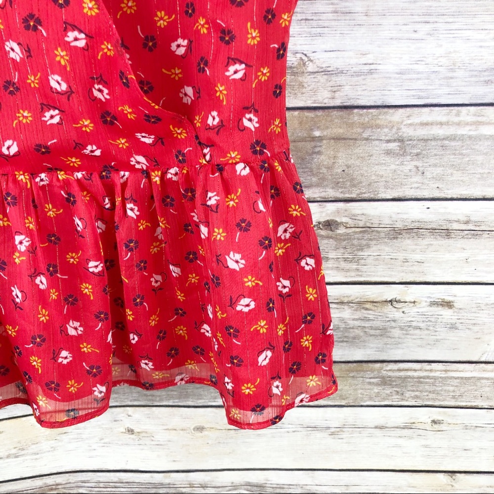 Madewell Tiered Sleeve Peplum Top in Prairie Roses - Picture 3 of 8